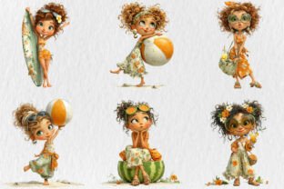 Funny Summer Beach Girls Clipart Graphic by Rose Art · Creative Fabrica