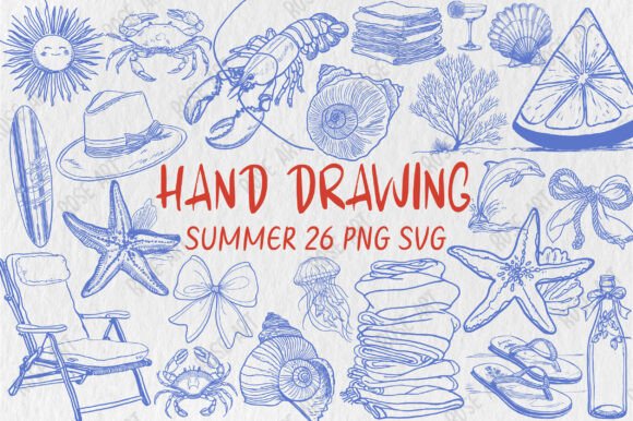 Hand Drawing Summer Clipart Graphic by Rose Art · Creative Fabrica