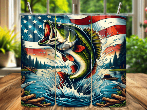 Largemouth Bass Fishing Tumbler Wrap Graphic Tumbler Wraps By Crafty Bee
