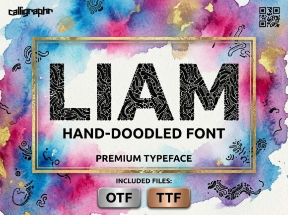Liam Font PNG with transparent background - Preview 1