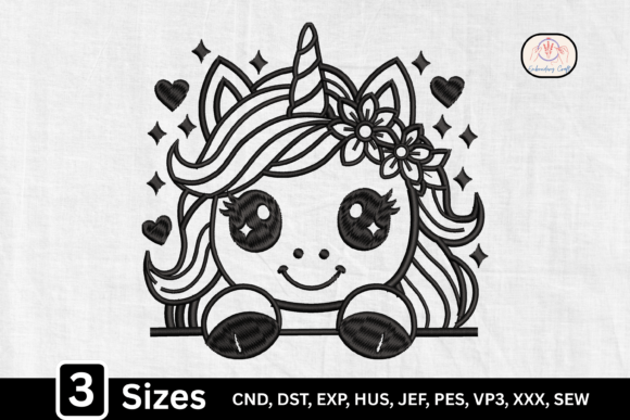 Line Art Cute Kawaii Unicorn