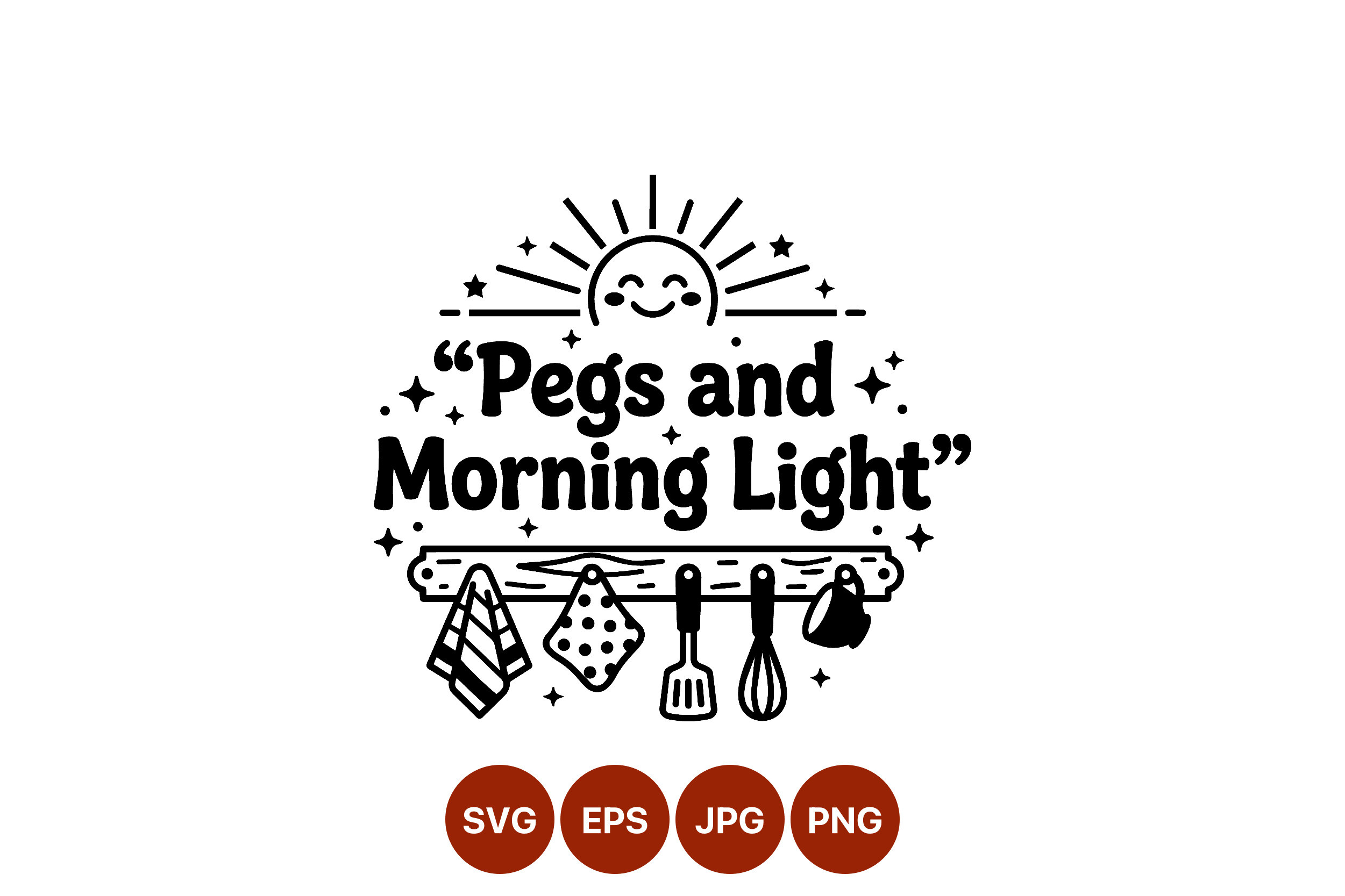 Pegs and Morning Light Kitchen Wall Art