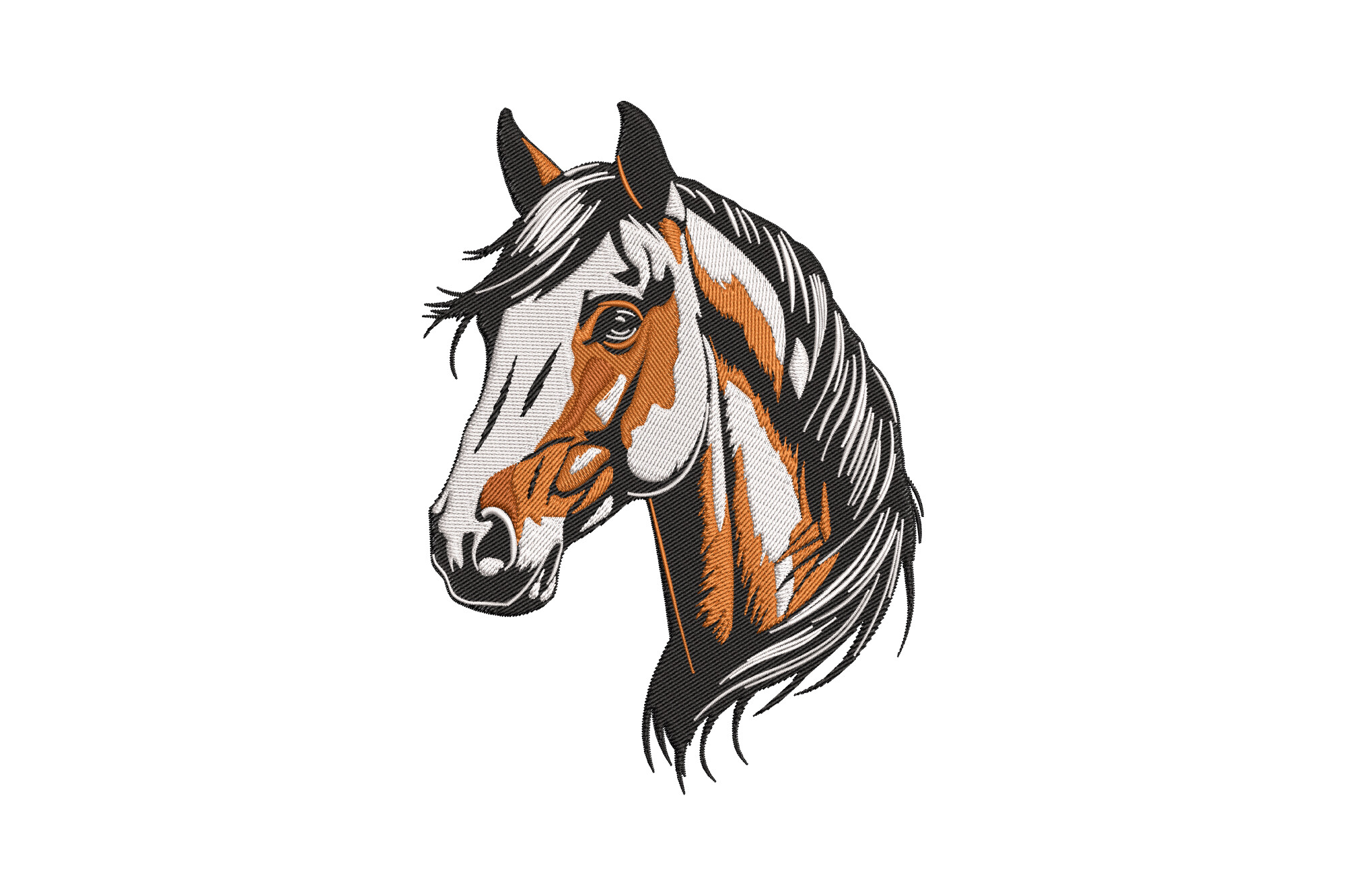 Piebald Horse Head