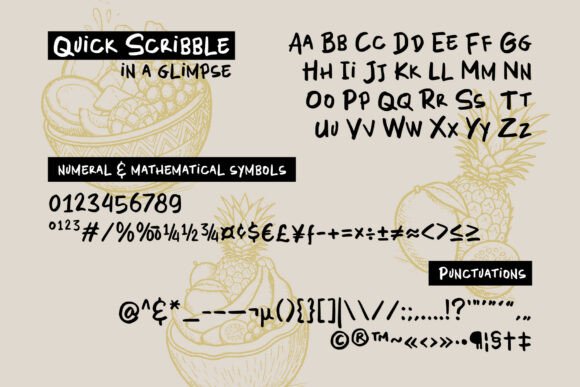 Quick Scribble Font PNG with transparent background - Preview 3