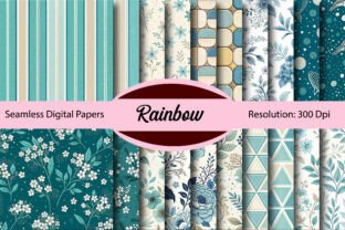 Rainbow 70s Baby Seamless Digital Paper Graphic by Colourful · Creative ...