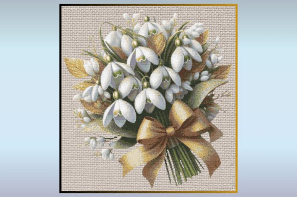 Snowdrop Elegance Bouquet Cross Stitch