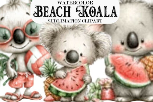 Summer Beach Koala PNG Clipart Graphic Illustrations By king store