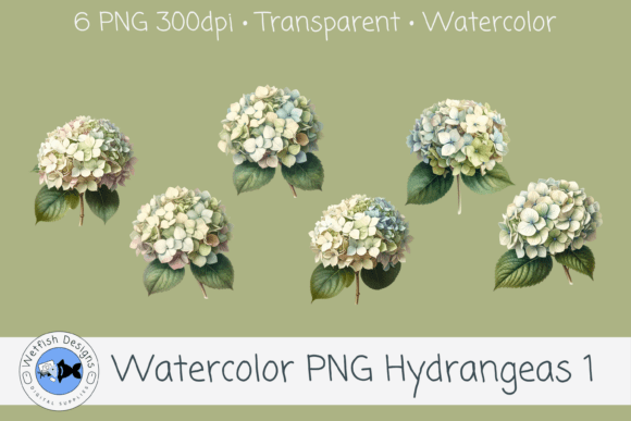 Watercolor Hydrangea PNG Clipart 1
