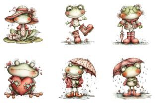 Whimsical Frogs Clipart Graphic by Print Magic · Creative Fabrica
