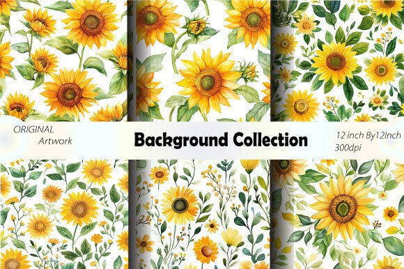 Sunflower Background Wallpaper Seamless