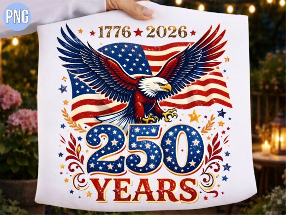 1776-2026 American Eagle Flag USA PNG Graphic T-shirt Designs By Fox Studio