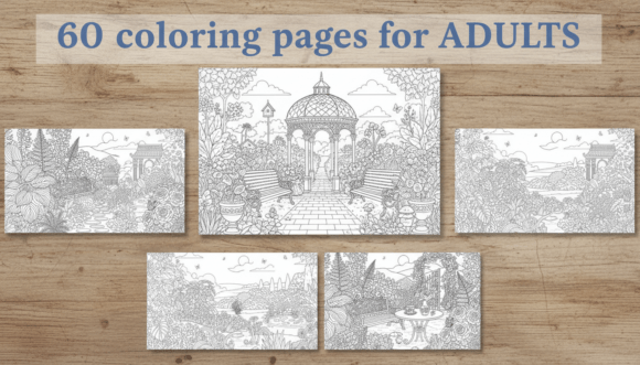 60 Garden Coloring Pages for Adults PDF