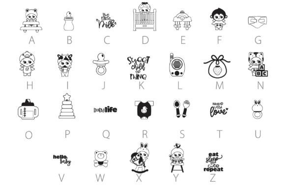Baby Angels Essentials Dingbats Font - Preview 1