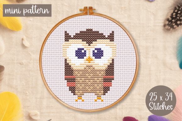 Baby Owl Cross Stitch Pattern Bird PDF