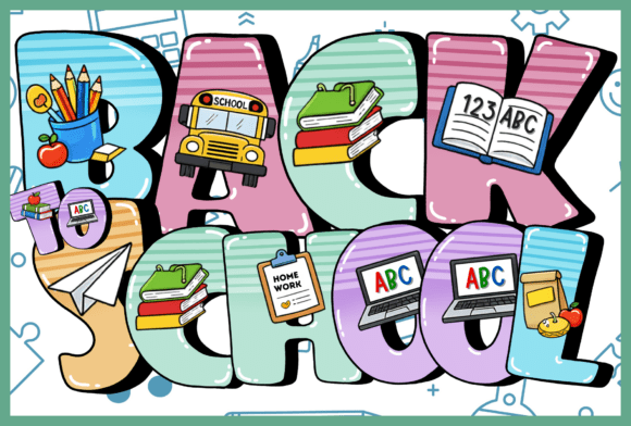 Preview specimen of Back to School decorative font
