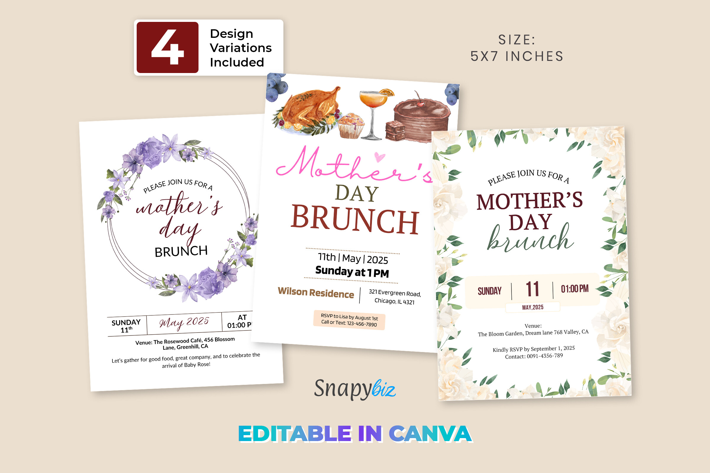 Canva Mothers Day Brunch Invitation