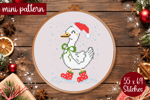 Christmas Cross Stitch Pattern Goose PDF