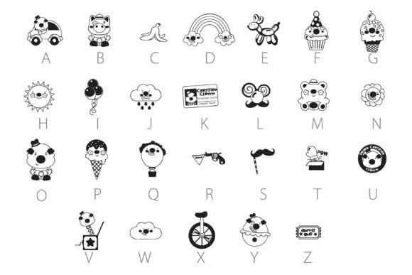 Clowning Around Dingbats Font - Preview 1