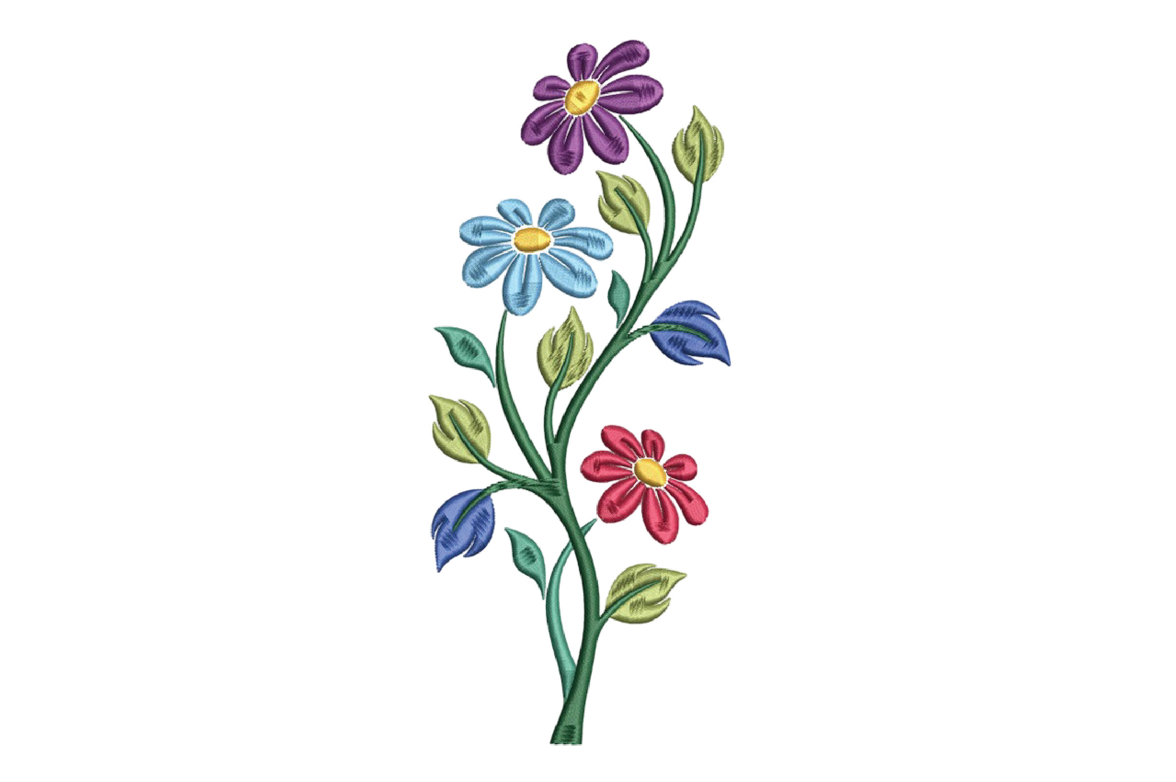 Colorful Flower Embroidery Design