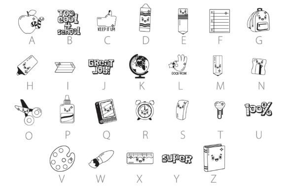 Cool School Dingbats Font - Preview 1