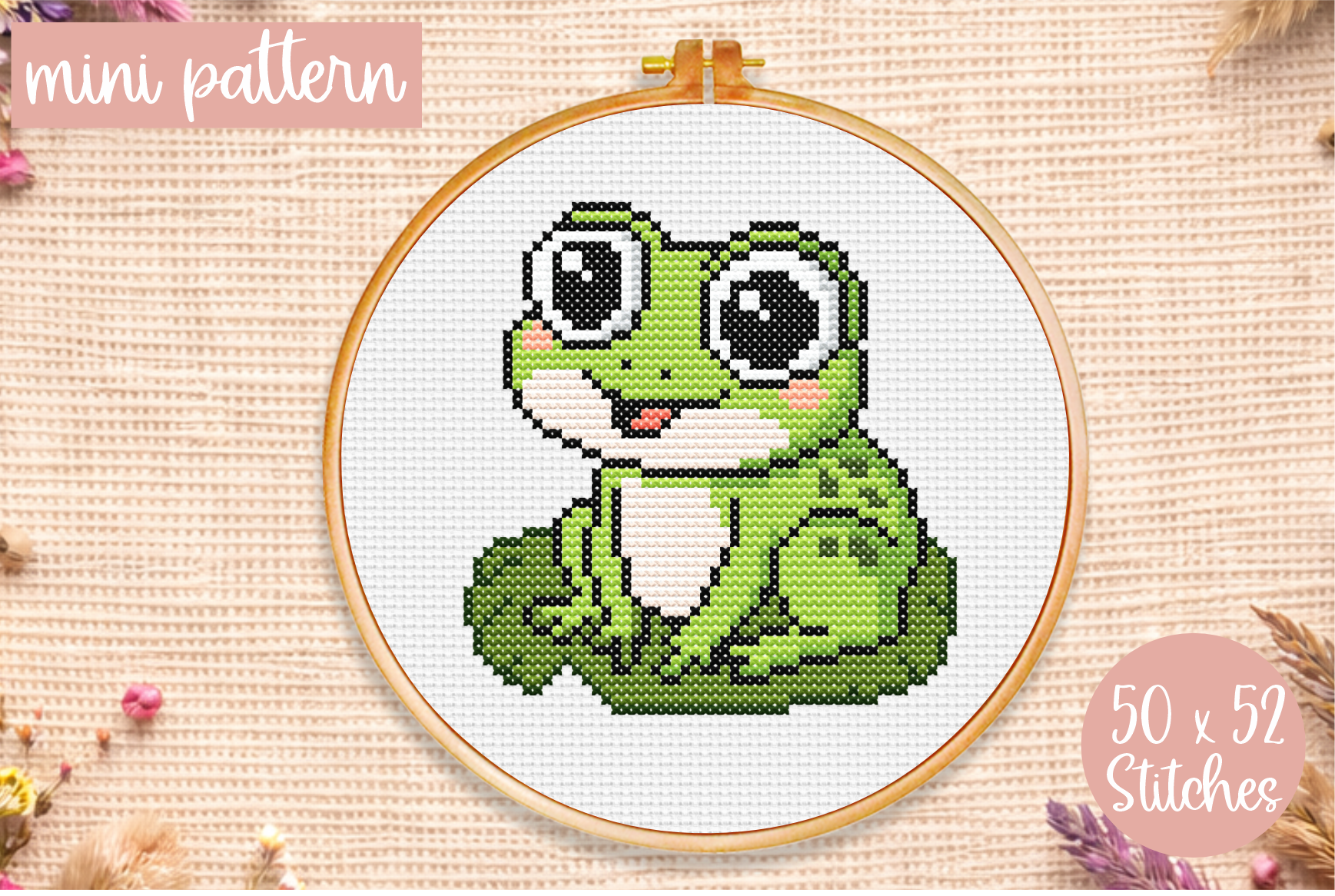 Cute Frog Cross Stitch Pattern Froggy