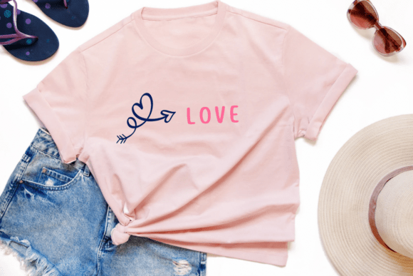 Cute Heart Arrow Font PNG with transparent background - Preview 6