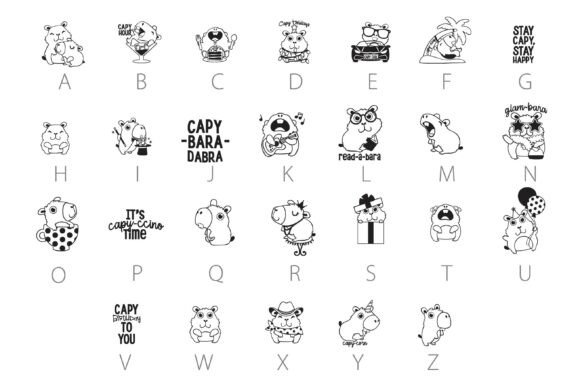 Cutie Capybara Dingbats Font - Preview 1