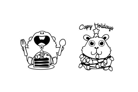 Cutie Capybara Dingbats Font - Preview 3