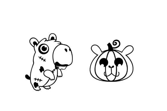 Cutie Capybara Halloween Dingbats Font - Preview 4