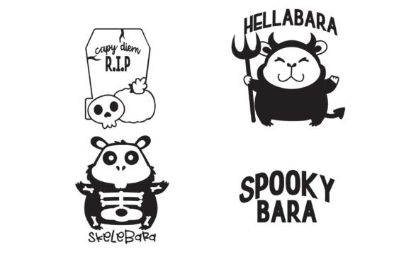 Cutie Capybara Halloween Dingbats Font - Preview 5