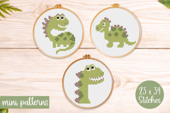 Dinosaurs Cross Stitch Pattern Set PDF