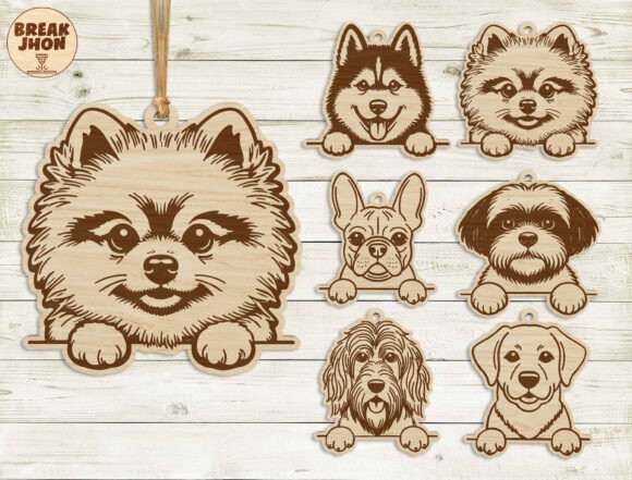 Dog Ornament Laser Cut File SVG Bundle Laser Cutting By Break Jhon