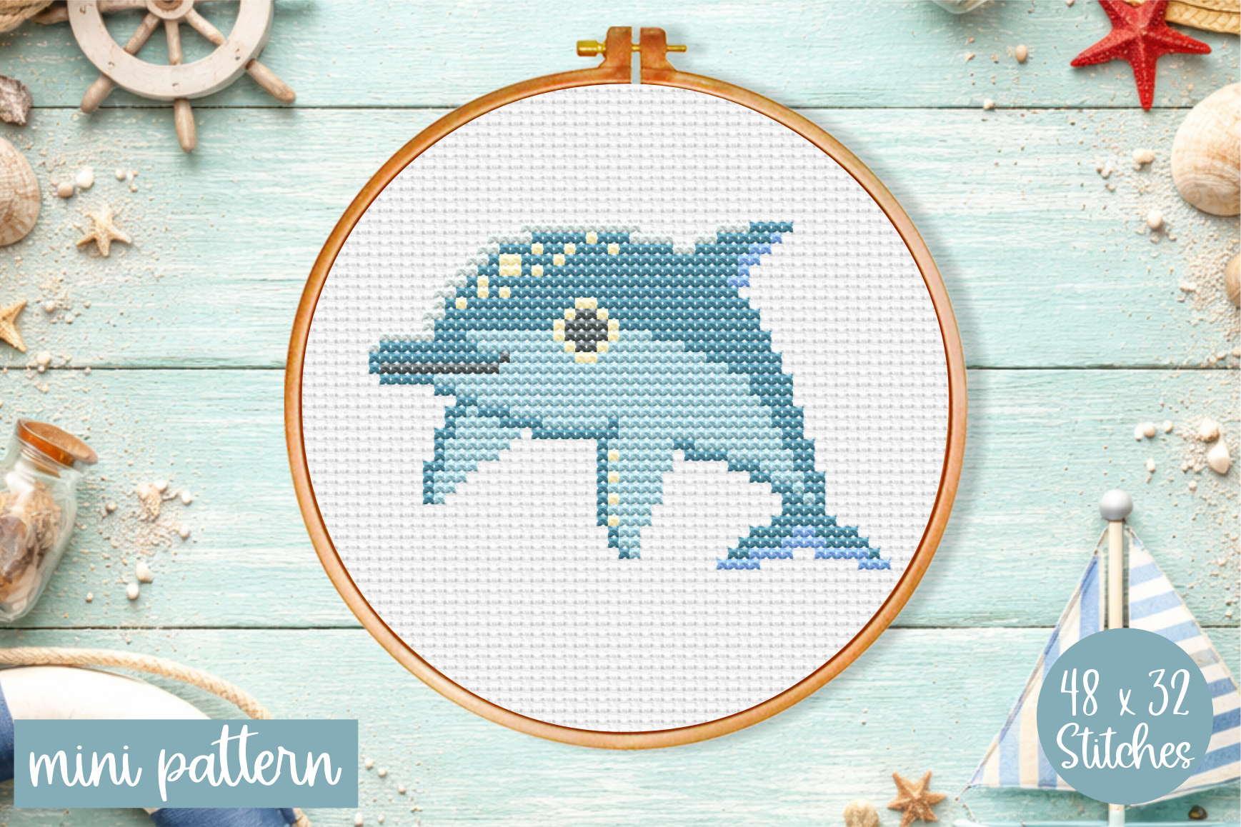 Dolphin Cross Stitch Pattern PDF
