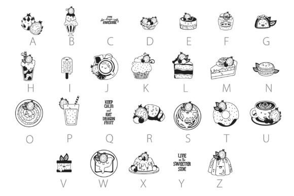 Dragon Fruit Dingbats Font PNG with transparent background - Preview 1