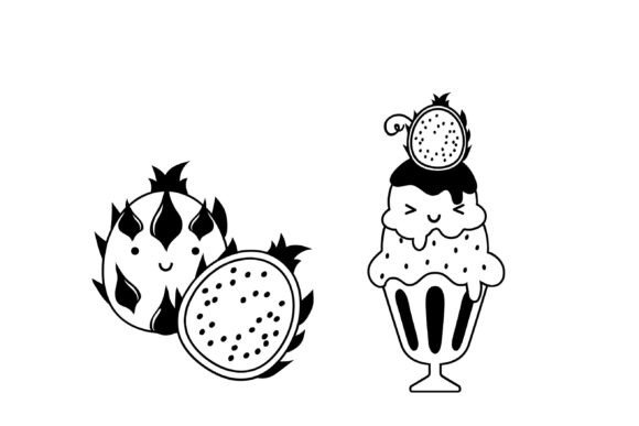 Dragon Fruit Dingbats Font PNG with transparent background - Preview 2