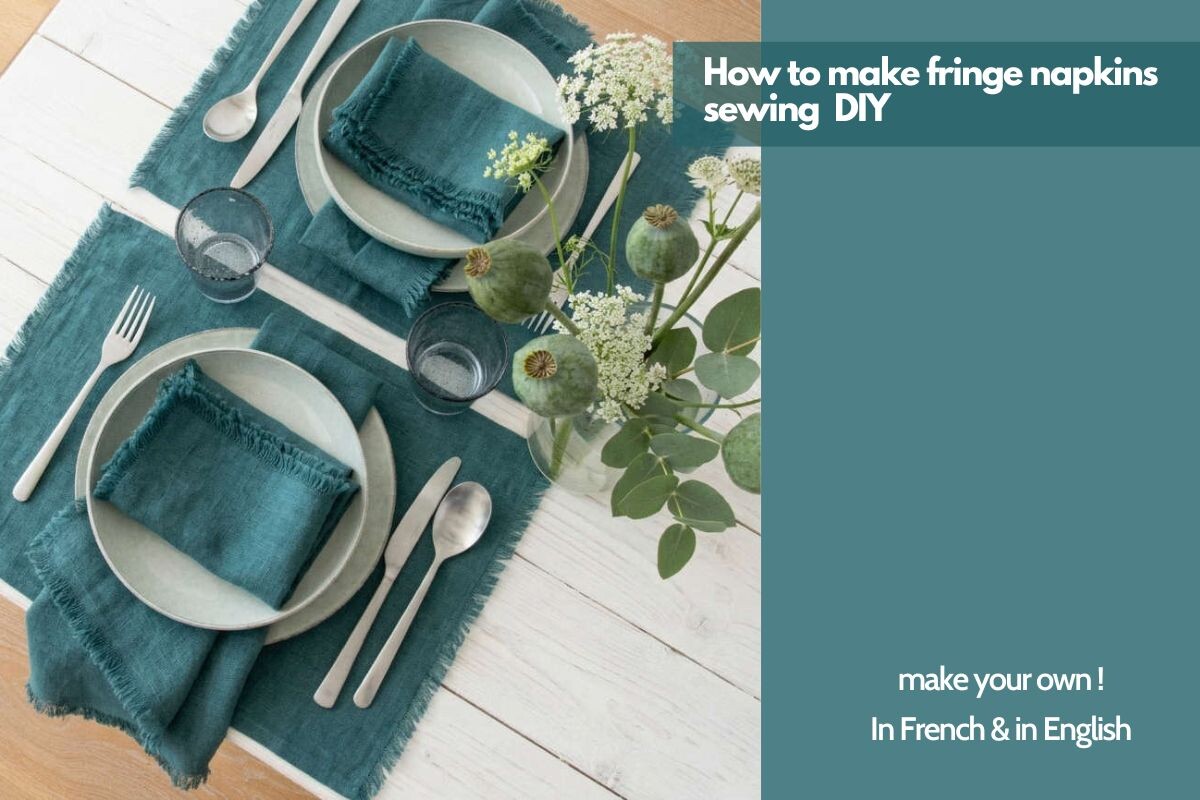 Easy Fringe Napkin Seinwg DIY