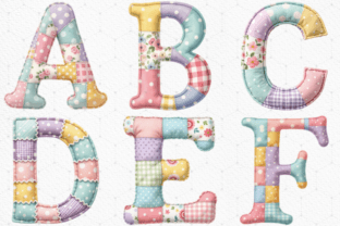 Faux Floral Patchwork Alphabet Clipart Graphic by Marshall Designs ...