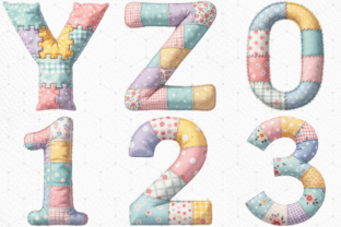 Faux Floral Patchwork Alphabet Clipart Graphic by Marshall Designs ...