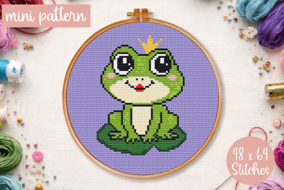 Frog Princess Cross Stitch Pattern PDF