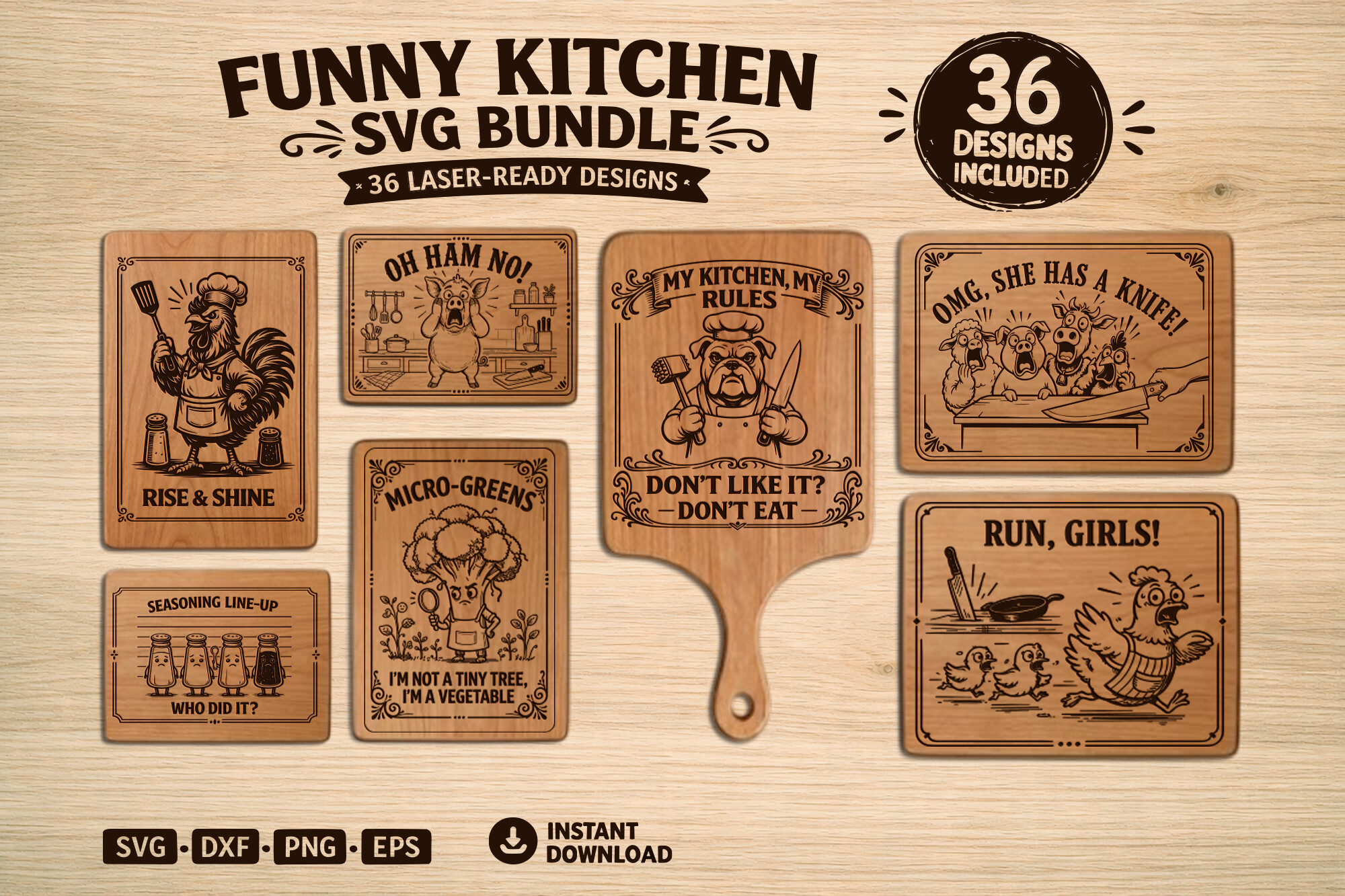 Funny Kitchen·Cutting Board Bundle
