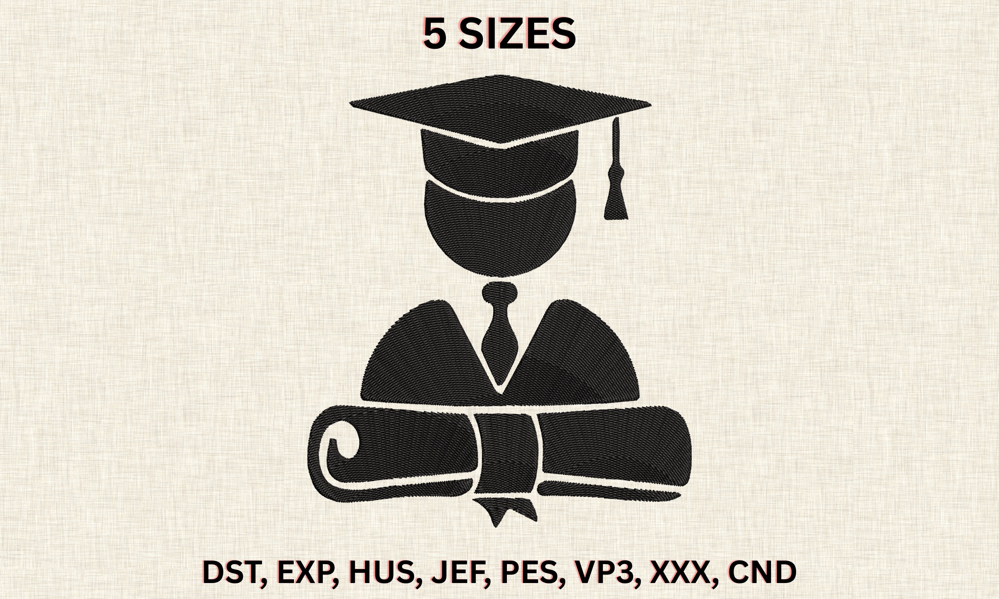 Graduation Boy Embroidery Design
