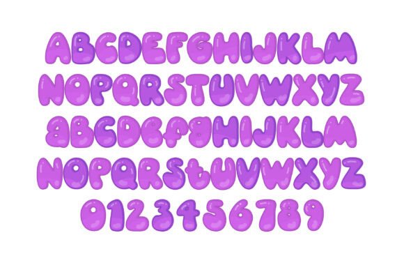Grape Jello Font PNG with transparent background - Preview 1