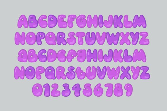 Grape Jello Font PNG with transparent background - Preview 2