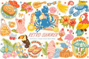 Groovy Retro Summer Beach PNG Bundle Graphic by Aime-art · Creative Fabrica