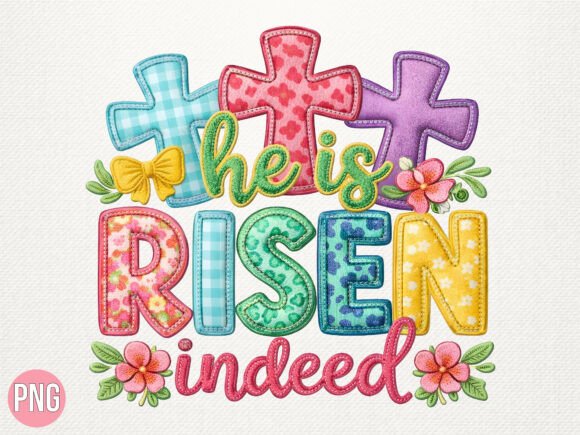 He is Risen Indeed Easter Cross PNG