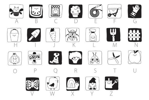 Iconic Garden Dingbats Font PNG with transparent background - Preview 1