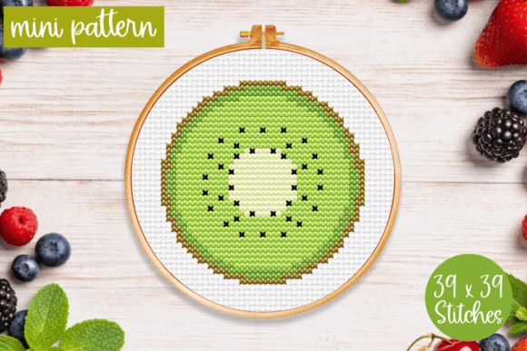 Kiwi Cross Stitch Pattern Fruit PDF Mini
