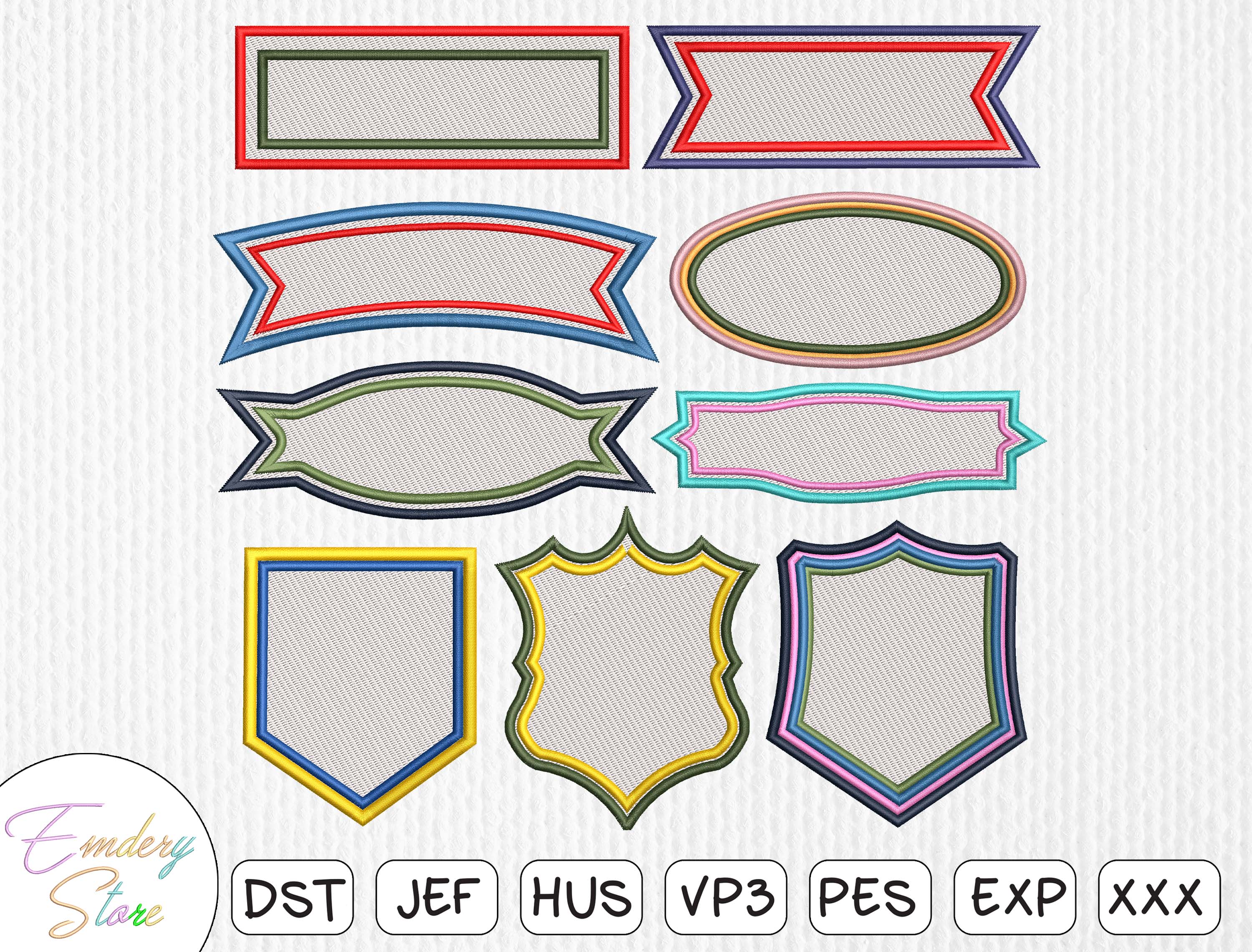 Label Patch Embroidery Design