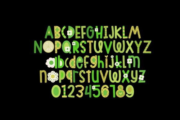 Lime Blossom Font PNG with transparent background - Preview 2