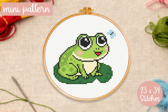 Little Frog Cross Stitch Pattern Mini